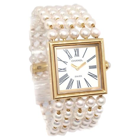 chanel uhr damen gold|chanel pearl watch.